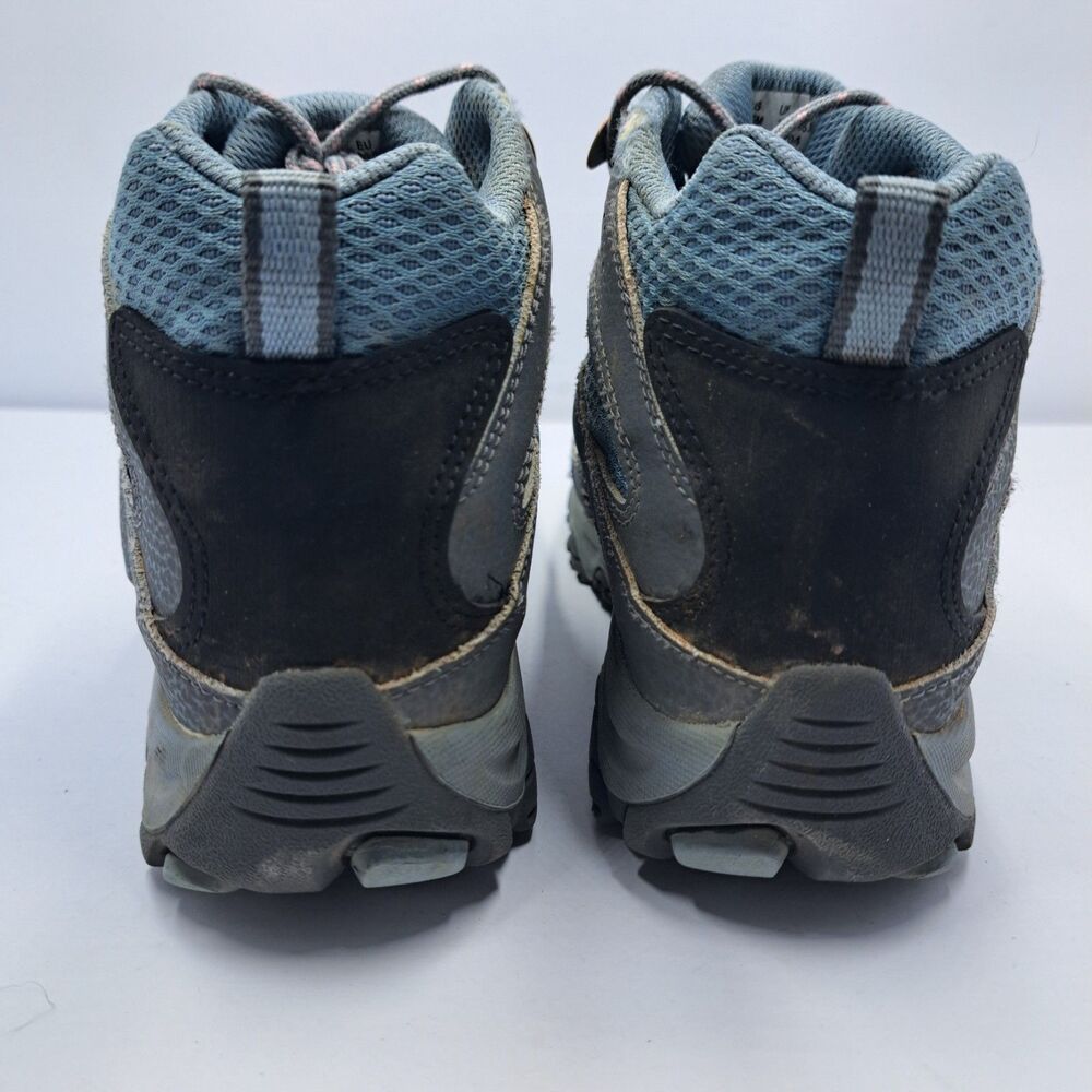 Merrell Kids Moab 3 Mid Waterproof Hiking Boots Size 4.5 Kids Gray Blue Pink - Picture 8 of 9